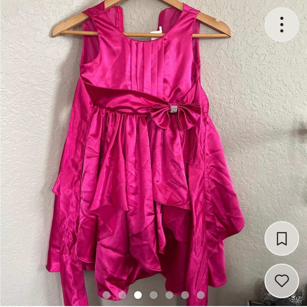 Fuchsia pink, party dress for 6 y old girl.